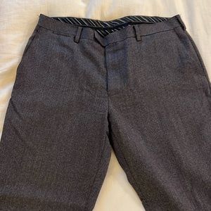 Merino wool flat front dress pants